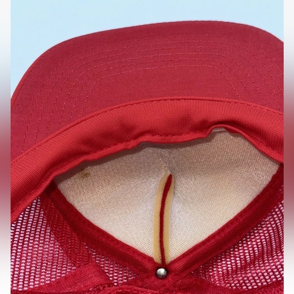 Vintage SnapBack Mesh Back Ad Trucker Hat Cap Red Alpina Ski Boots Skiing EUC - Picture 6 of 7